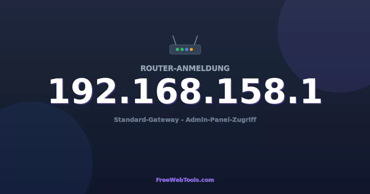 192.168.158.1 Admin-Login - Standard-Router-Passwort (2026)