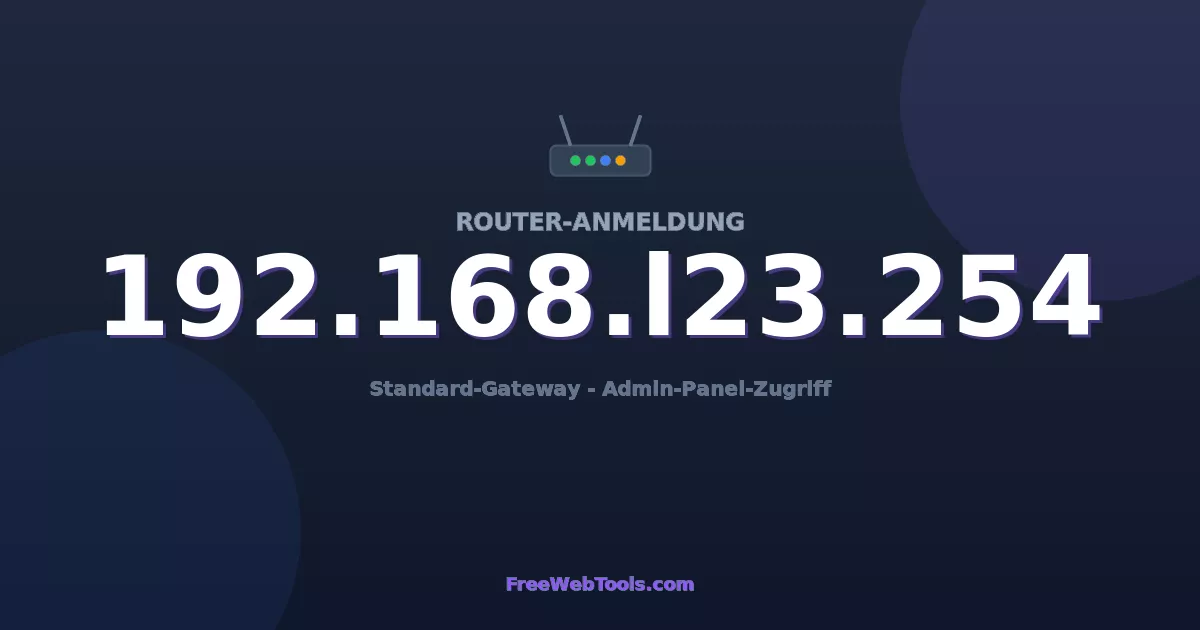 192.168.123.254 Admin-Login - Standard-Router-Passwort (2026)
