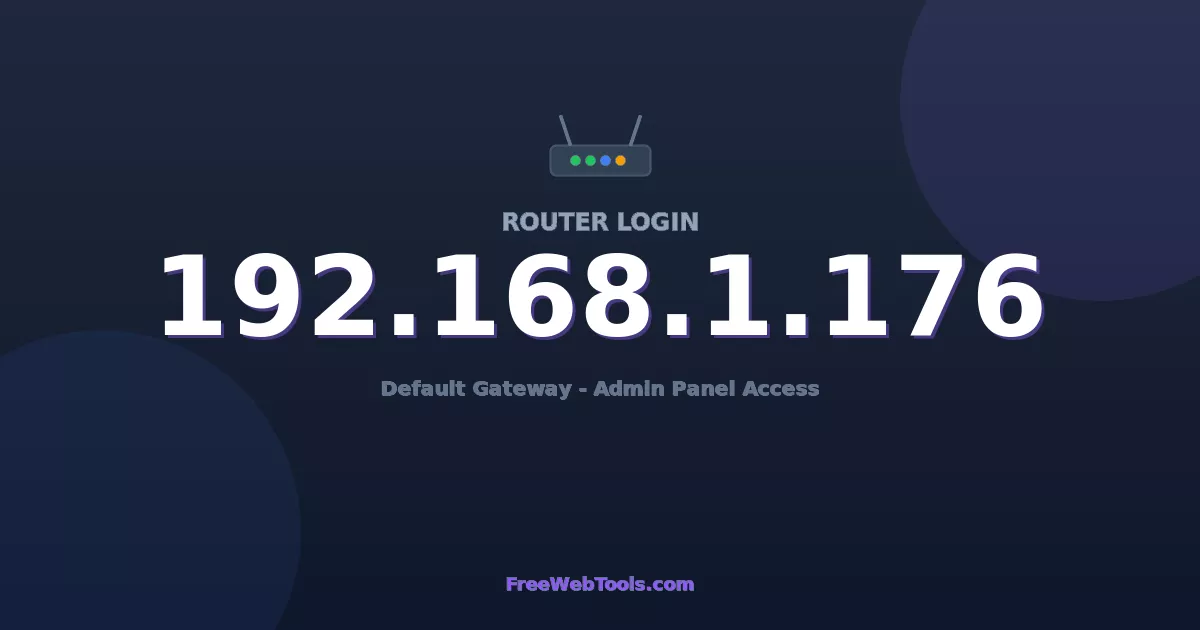 192.168.1.176 Router Login (Admin) — Step-by-Step Guide [2026]