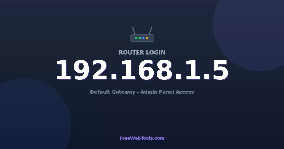 192.168.1.5 Router Login (Admin) — Step-by-Step Guide [2026]