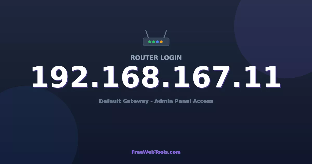Curated visual reference: Basement Router Login Page Reference: 192 168 167 11 Router Login Admin Step By Step