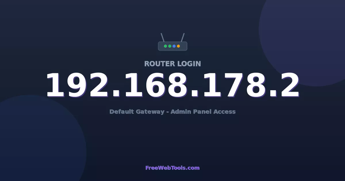 192.168.178.2 Router Login (Admin) — Step-by-Step Guide [2026]