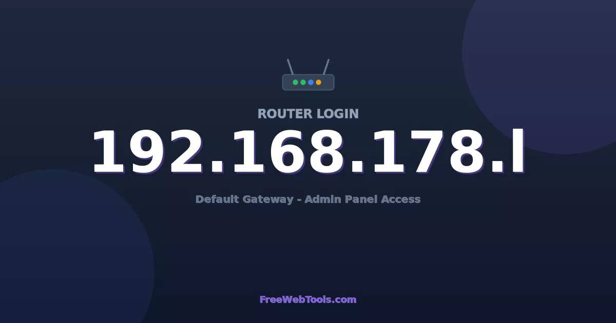 192.168.178.1 Router Login (Admin) — Step-by-Step Guide [2026]