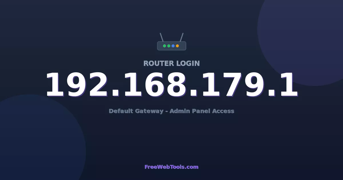 192.168.179.1 Router Login (Admin) — Step-by-Step Guide [2026]