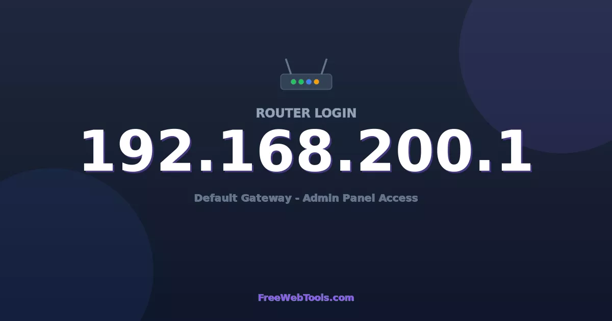 192.168.200.1 Router Login - Router Default Password (2026)