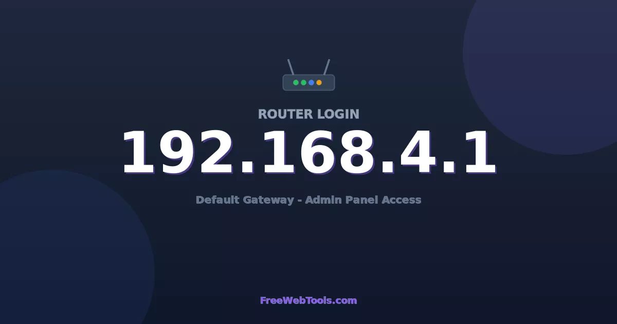 192.168.4.1 Router Login (Admin) — Step-by-Step Guide [2026]