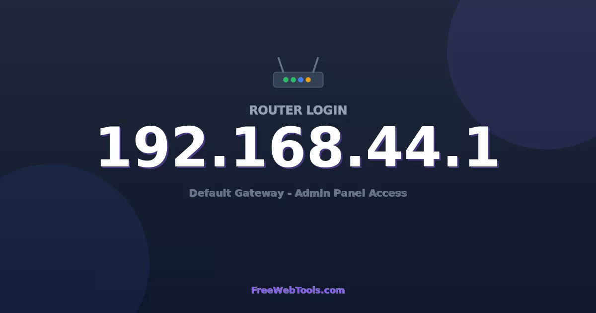 192.168.44.1 Router Login – Admin & Password