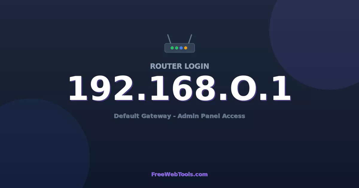 192.168.0.1 Router Login (Admin) — Step-by-Step Guide [2026]