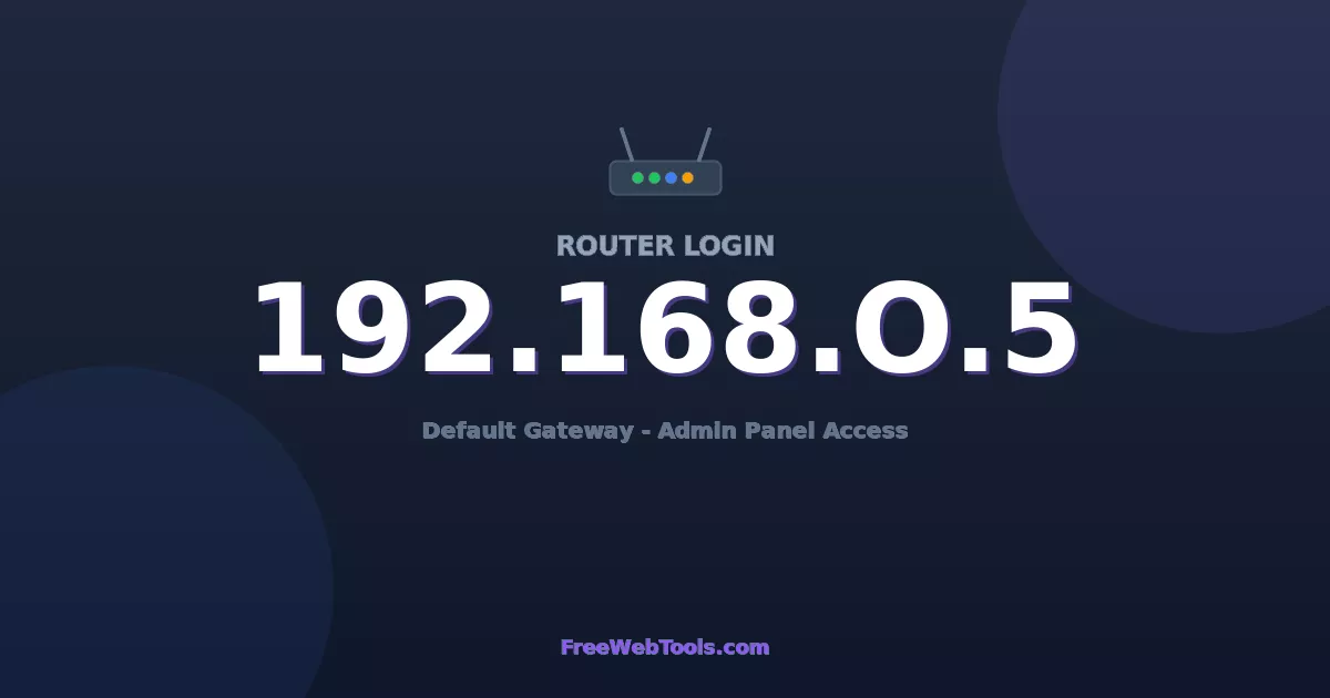 192.168.0.5 Router Login (Admin) — Step-by-Step Guide [2026]