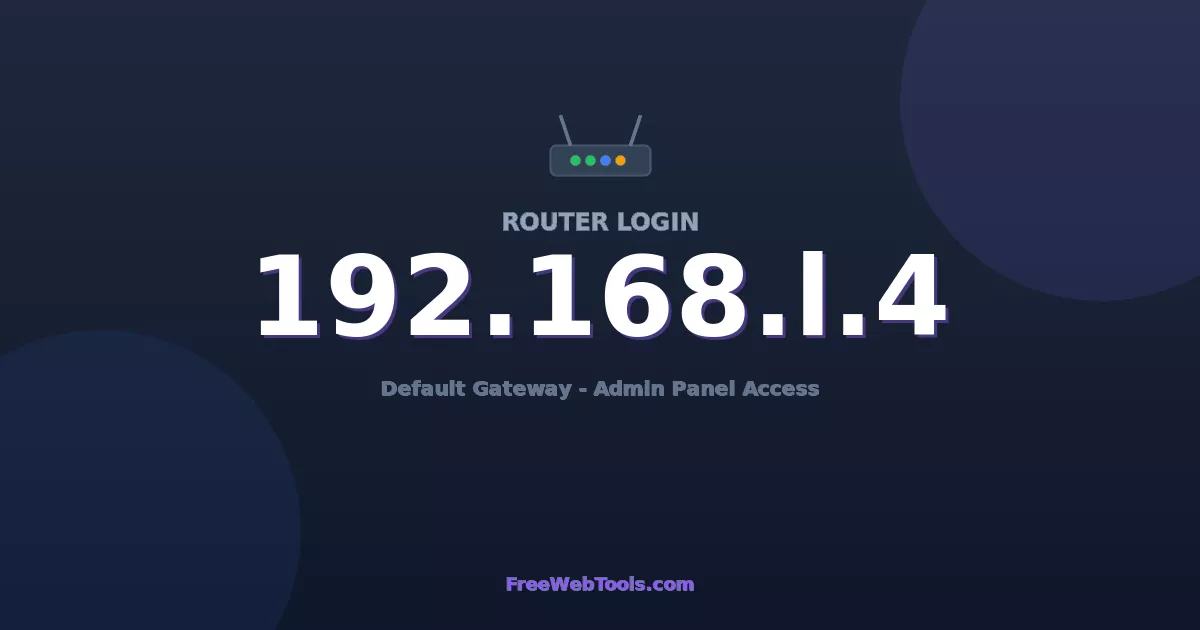 192.168.1.4 Router Login (Admin) — Step-by-Step Guide [2026]