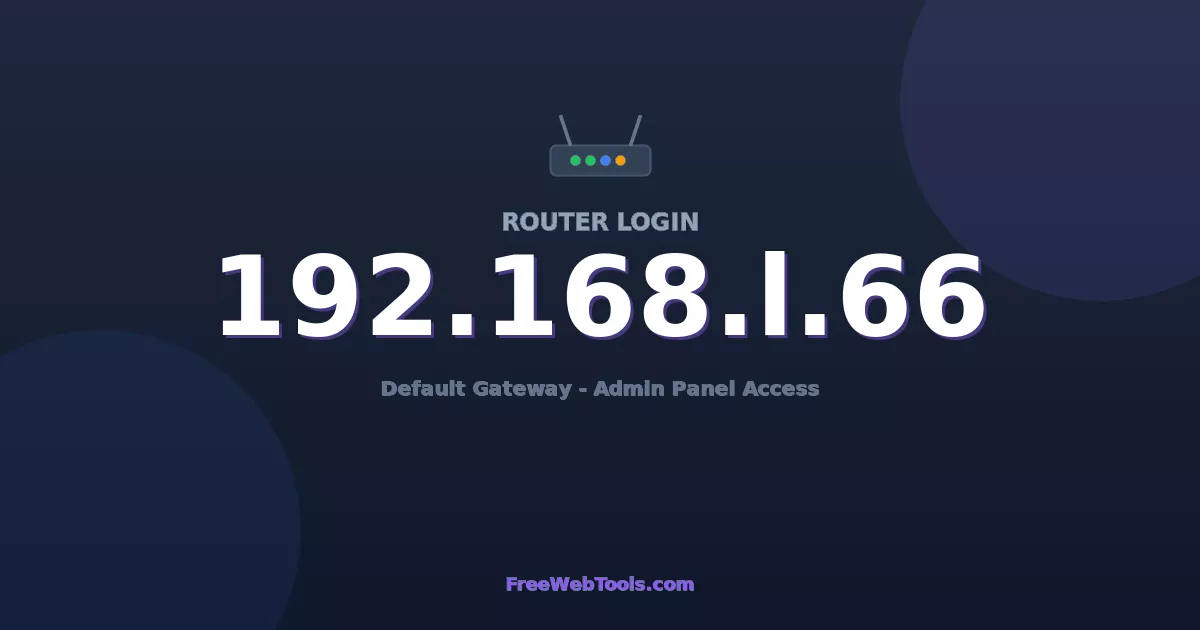 192.168.1.66 Router Login (Admin) — Step-by-Step Guide [2026]
