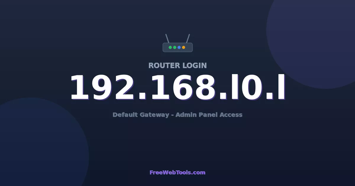 192.168.10.1 Router Login (Admin) — Step-by-Step Guide [2026]