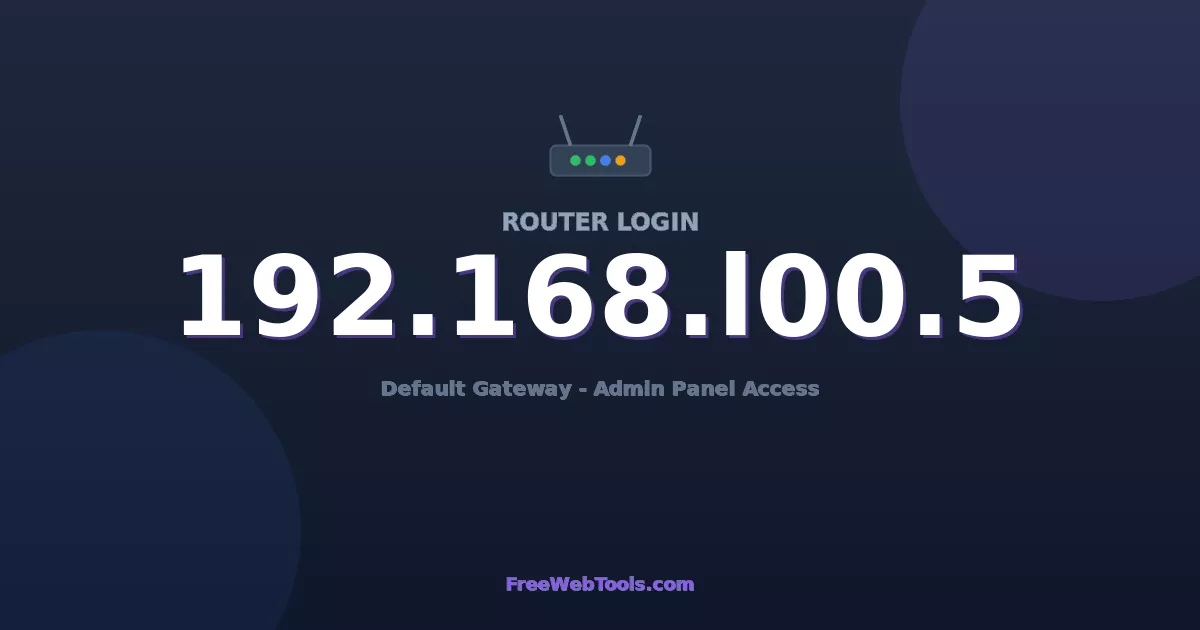 192.168.100.5 Router Login (Admin) — Step-by-Step Guide [2026]