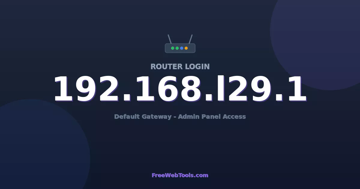 192.168.129.1 Router Login - Router Default Password (2026)