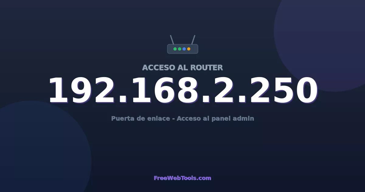192.168.2.250 Acceso Admin - Contraseña del router por defecto (2026)