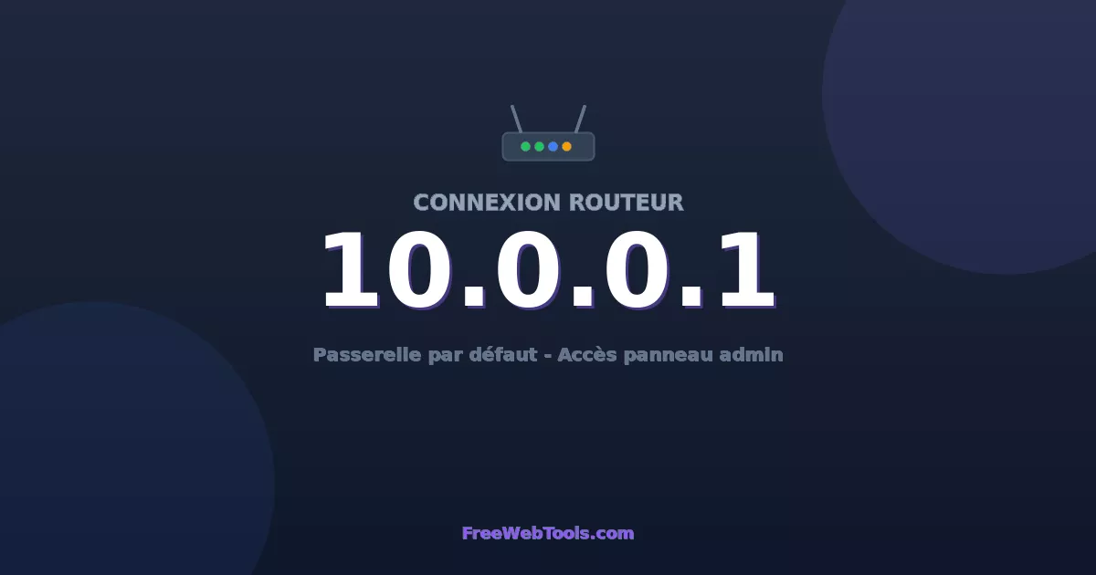 10.0.0.1 Connexion au Routeur - Guide pas-à-pas [2026]