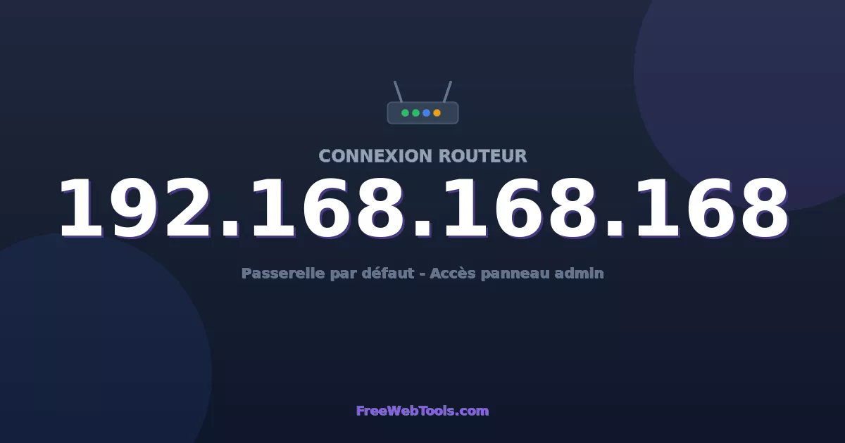 192.168.168.168 Connexion au Routeur - Guide pas-à-pas [2026]
