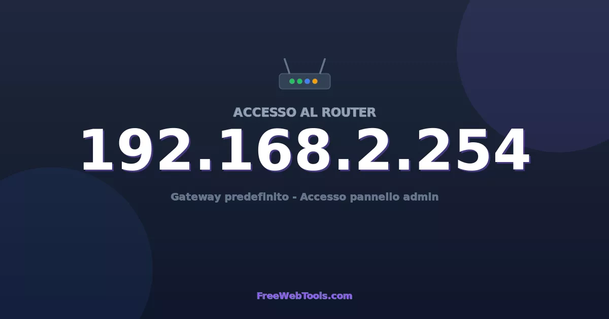 192.168.2.254 Login Admin - Password router predefinita (2026)