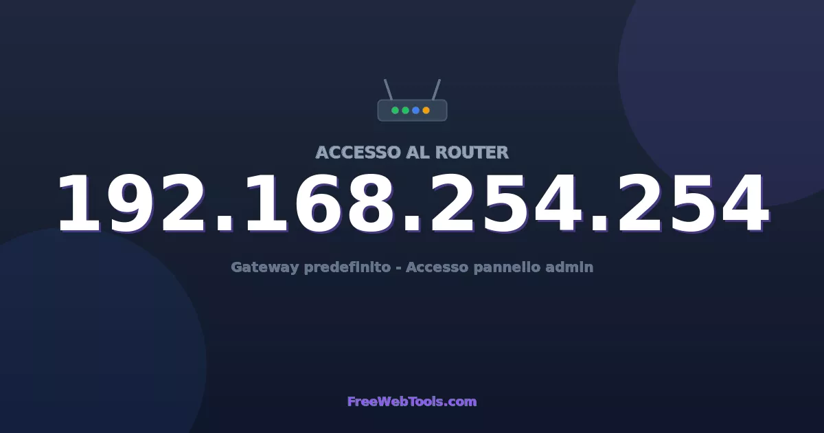 192.168.254.254 Login Admin - Password router predefinita (2026)