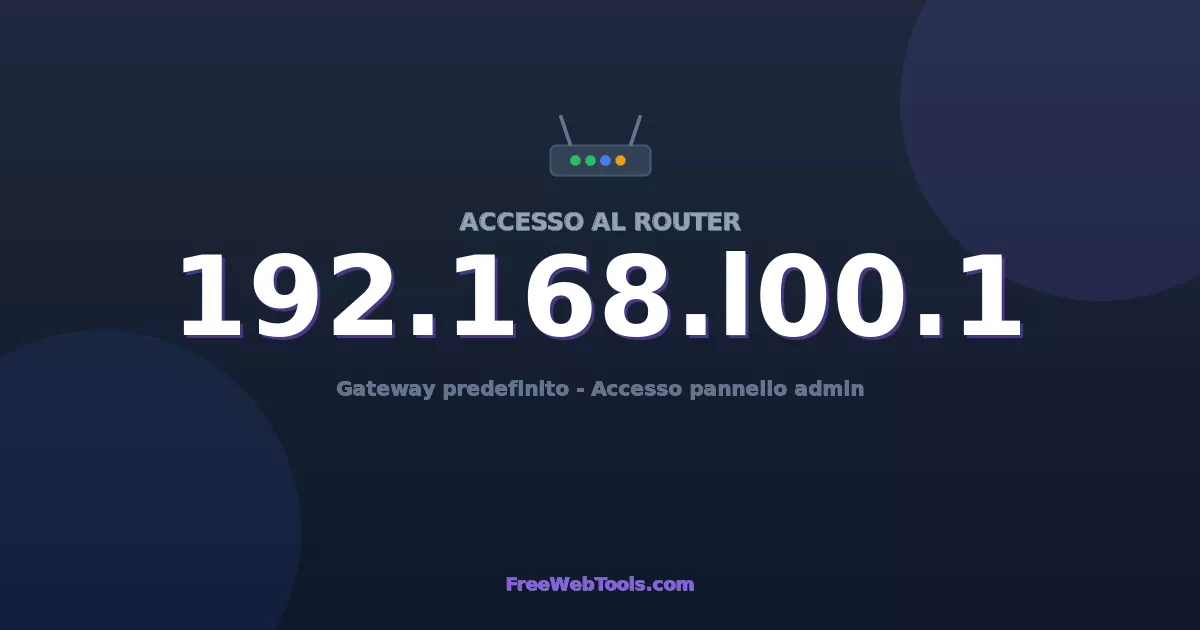 192.168.100.1 Login Admin - Password router predefinita (2026)