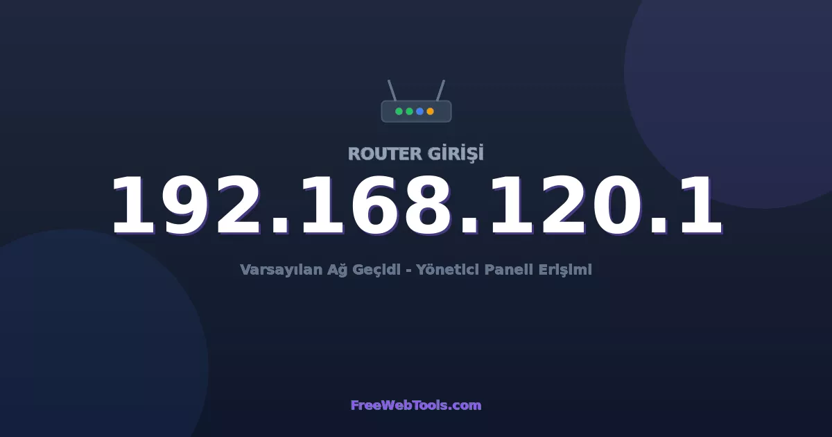 192.168.120.1 – Modem arayüzü giriş ve şifre